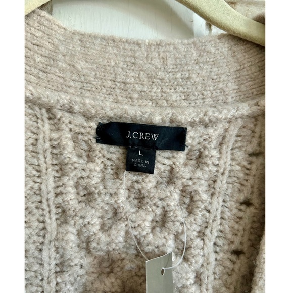 J.Crew Cable-Knit Stretch Cardigan Sweater β Size Large β NWT - Picture 3 of 7